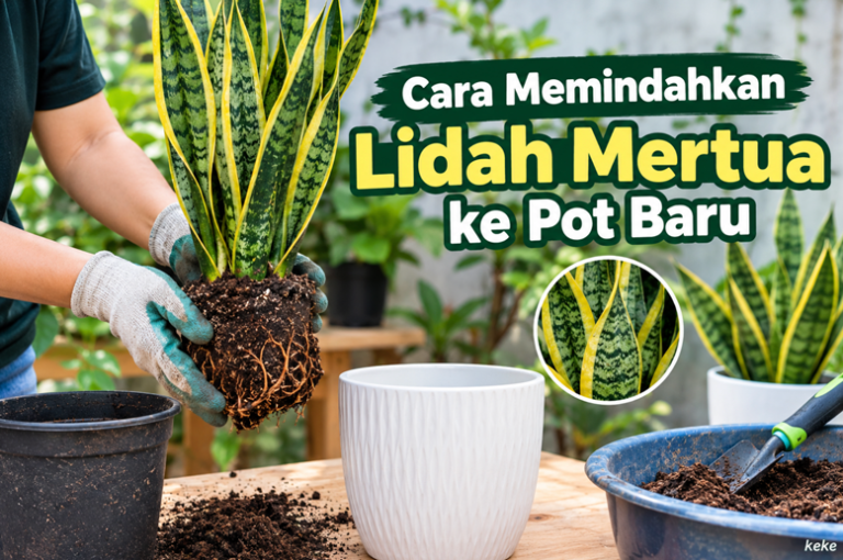 Memindahkan Lidah Mertua ke Pot Baru