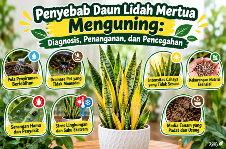 Penyebab Daun Lidah Mertua Menguning