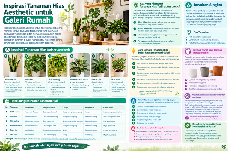 Inspirasi Tanaman Hias Aesthetic untuk Galeri Rumah