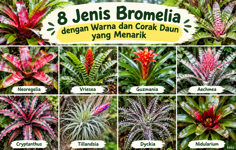 Jenis Bromelia Berdaun Cantik