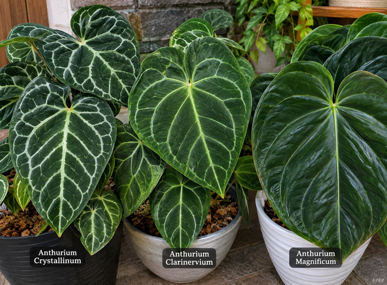 Perbedaan Anthurium Crystallinum, Clarinervium, dan Magnificum