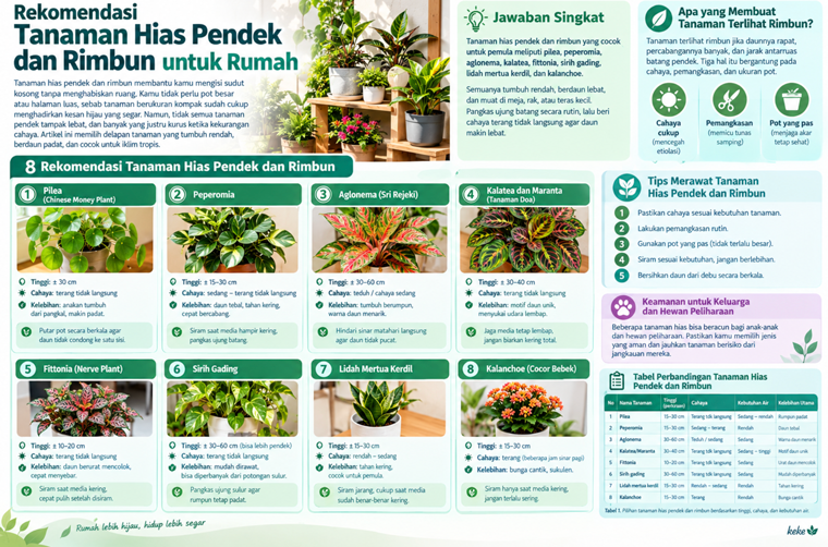 Rekomendasi Tanaman Hias Pendek dan Rimbun untuk Rumah
