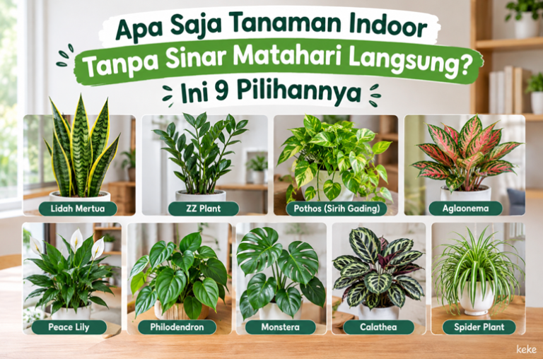 Tanaman Indoor Tanpa Sinar Matahari Langsung